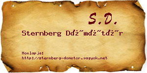 Sternberg Dömötör névjegykártya